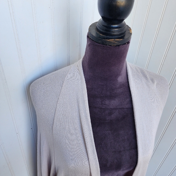 JOANN VASS Beige Women's Oversized Boho Sweater Duster Open Front Cardigan OS - Picture 3 of 12